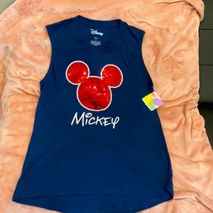 Blue Mickey Mouse sequin top